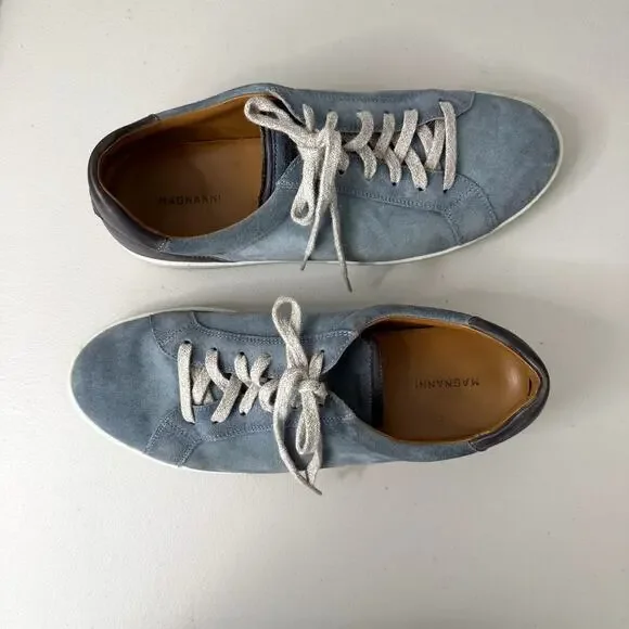 Magnanni Suede and Leather Men's Blue Sneakers Shoes Size 13 - Picture 5 of 8